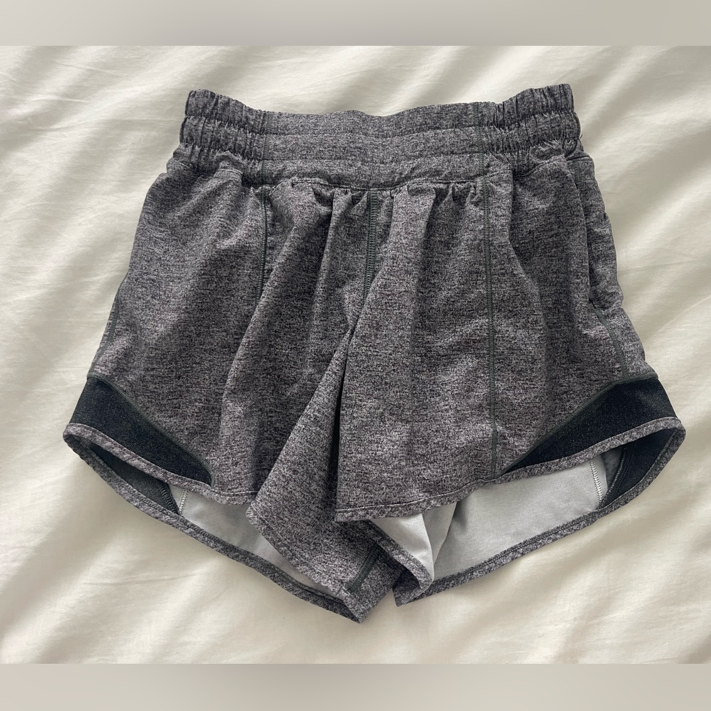 Lululemon Hotty Hot Short, Long 4", grey, size 2